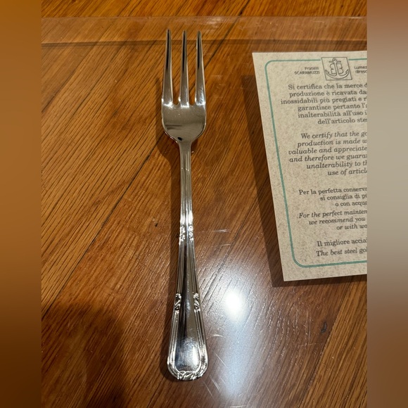 Gold Plated Oyster Forks - Italian Imported with Certificate of Authenticity - Picture 10 of 11